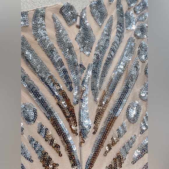 Jovani 06469SC Ombre Sequin Trumpet Prom Dress Silver/Cafe In Size 4 - Picture 5 of 16